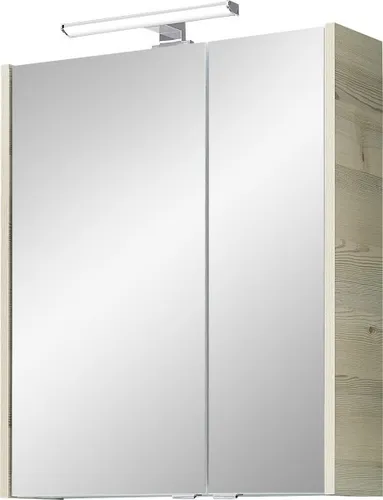 Pelipal Spiegelschrank Quickset 85-III mit LED-Aufsatzleuchte - Spiegelschränke in Polar Pinie, 60 cm breit, mit integrierter LED-Aufsatzleuchte für optimale Ausleuchtung und modernes Design.