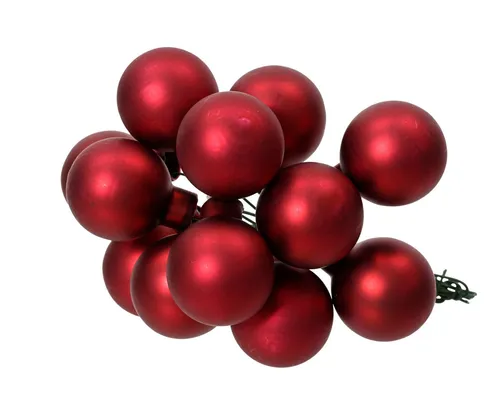 Kaemingk Weihnachtsbaumkugel, Weihnachtskugeln am Draht 2cm Glas 12 Stück - Ochsenblut matt