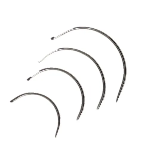 SET: 8 gebogene Nadeln Polsternadeln Nähnadeln Sattlernadeln rund Leder 35, 40, 50 und 60 mm