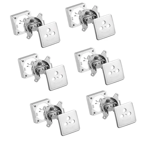 6x Satdose Antennendose 3-fach HD digital - Ideal für 4K TV - Antennen-Installation: 3-fach HD Satdose für digitales Fernsehen, tauglich für 4K und 3D, mit genormter Abdeckung und Rahmen, perfekt für Aufputz und Unterputz.