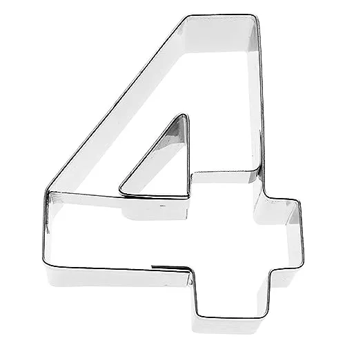 Birkmann, Ausstechform Zahl 4, Grau, 6 cm, Edelstahl