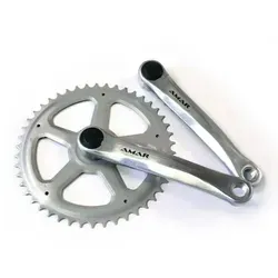 Kettenradgarnitur 4-kant, Alu Kurbel 170 mm, Stahl Kettenblatt 46 Zähne - Fahrradkurbeln mit langlebiger Alu-Kurbel und robustem Stahl-Kettenblatt, ideal für effiziente Kraftübertragung und langlebigen Einsatz.