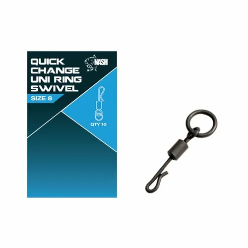 Nash Quick Change Uni Ring Swivel Karpfenangeln Heli-Rig 10 Stück NEW OVP