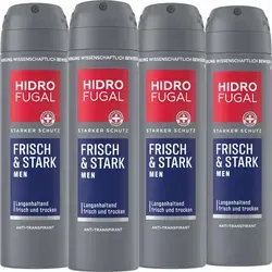 HIDROFUGAL Deo-Spray Frisch & Stark Men Starker Anti-Transpirant Schutz 4x 150ml