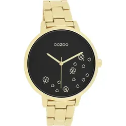 Oozoo Timepieces Damen Uhr in Gold Schwarz - Armbanduhren für Damen mit hochwertigem Edelstahlarmband, elegant und sportlich, ideal für jeden Anlass und kommt in einer edlen Geschenkbox.