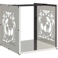 vidaXL Brennholzregal 40x40x40 cm aus Edelstahl - Silber - Aschesauger: Robustes Kaminholzregal aus korrosionsbeständigem Edelstahl, ideal für die stilvolle und praktische Holzlagerung im Innenbereich.