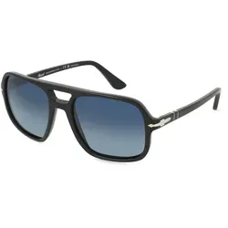 Persol 0PO3328S Herren-Sonnenbrille Vollrand Pilot Acetat-Gestell, schwarz