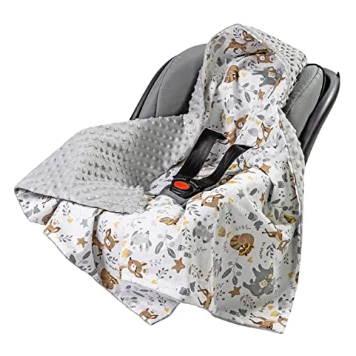Medi Partners Einschlagdecke Baby 100% Baumwolle - Einschlagdecke für Kinderwagen, 85x85cm, ideal für Babyschalen und Autositze. Handgenäht aus antiallergischen Materialien, bietet sie Komfort und schützt vor Kälte.