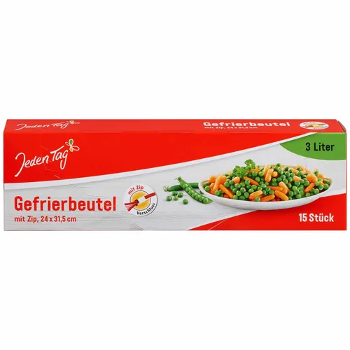 Jeden Tag Gefrierbeutel mit Zip 3l 15Stk