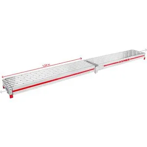 Hymer Teleskop-Diele Telesteg 685900, Aluminium, 1,24 - 4 m - Gerüst mit beidseitiger Ausziehbarkeit bis 4 m, extrem robust und tragfähig bis 150 kg. Ideal für professionelle Anwendungen und hohe Beanspruchung.