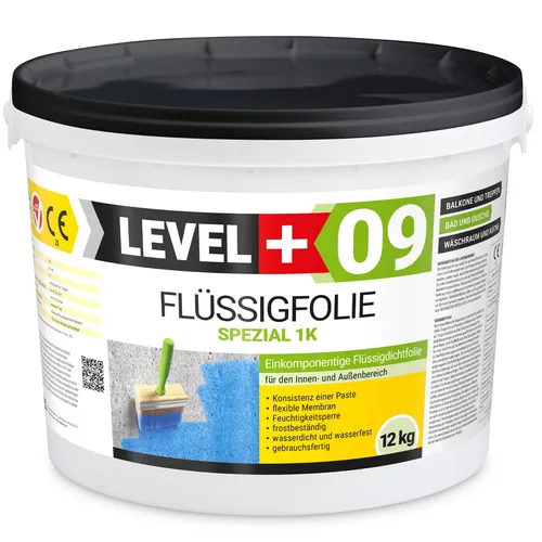 Flüssigfolie Balkon Abdichtung 12kg - Wasserdichte Dichtfolie für Innen und Außen - Dichtmaterialien: Hochwertige Flüssigfolie für Balkon und Dusche, schimmelresistent und frostbeständig, ideal für dauerhafte Abdichtungen.