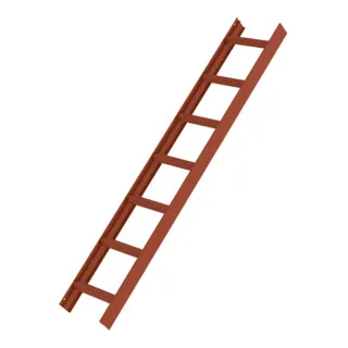 MUNK Dachleiter rot-braun 7 Sprossen - Leiter für sichere Dacharbeiten, geeignet für Dachneigungen bis 60°. Mit 15 Jahren Qualitätsgarantie und robusten Aluminiumprofilen für langlebige Nutzung.
