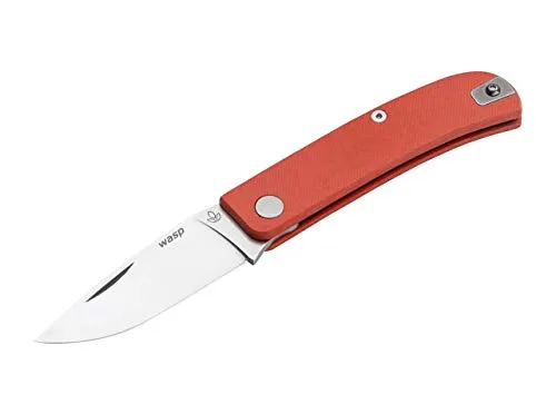 Manly Wasp Orange 14C28N Taschenmesser - Robustes EDC Klappmesser mit rostbeständiger Edelstahlklinge, ideal für Outdoor-Abenteuer und den Alltag. Gesamtlänge: 17,4 cm, leicht und handlich.