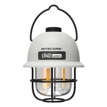 Nitecore Campinglampe LR40 - Aufladbare 100 Lumen Taschenlampe - Taschenlampen mit 100 Lumen und bis zu 65 Stunden Leuchtdauer. Stufenlos dimmbar und mit Powerbank-Funktion für mobiles Laden. Ideal für Camping und Outdoor-Aktivitäten.