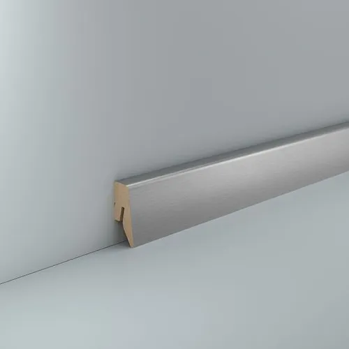 Sockelleiste MDF Edelstahl 40 mm MDF foliert Edelstahl Dekor Fußleiste Design