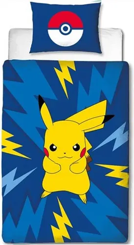 Pokémon Bettbezug Pikachu 140 x 200 cm (donkerBlau)