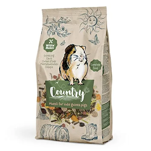 Witte Molen, Country Meerschweinchen 0, 85 kg, Alleinfuttermittel mit Zusatz von Vitaminen und Mineralien, für mehr Vitalität, mit hochwertigen und schmackhaften Samen geeignet