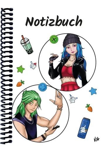 A 5 Notizbuch Manga Quinn und Enora, weiß, blanko | E&Z Verlag GmbH | Deutsch