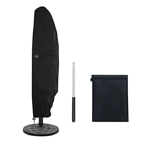 Gigmeta Schutzhülle für Sonnenschirm, 265 x 40/70/50 cm, Wasserfest, Schwarz, Baumwoll-Mischung