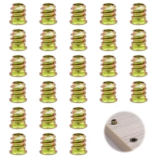Stück Gewindeeinsätze Muttern M5x10mm, Hochwertige Einschraubmutter Aus Verzinktem Kohlenstoffstahl, Ideal Für Holzmöbel, Stabile Verbindungselemente Für Möbelbau Gewindeeinsatz Holz 30