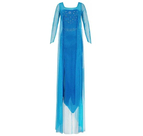 Katara 1768 - Damen Kostüm Prinzessin ELSA Kleid Frozen - Kostüme für Erwachsene: Glitzerndes Kleid im Elsa-Stil, perfekt für Fasching und Karneval, bequem und in Größe XXL erhältlich.