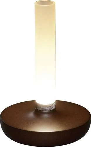 Konstsmide Akku-LED Vase Biarritz rostfarben - Tischlampen mit Wasser befüllbarer LED Vase, robust und regenfest, ideal für drinnen und draußen, stufenlos dimmbar und mit 20h Akkulaufzeit.