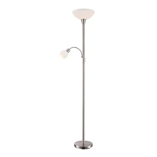 Lindby Stehlampe Elaina mit Leselampe - Standleuchte mit 1 x 15 W LED E27 und 1 x 10 W LED E14, bietet weiches Fluterlicht und zielgerichtetes Licht für gemütliche Wohnräume.