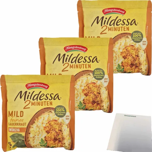 Hengstenberg Mildessa Mildes Sauerkraut 3er Pack 3x150g Beutel usy Block