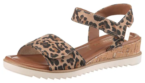 Tamaris Sandalette Damen Vegan Bequem in Braun, EU 41 - Wanderschuhe mit TOUCH-IT Funktion für optimalen Tragekomfort, weichem Fußbett und Klettverschluss für einfaches An- und Ausziehen – ideal für den Alltag!