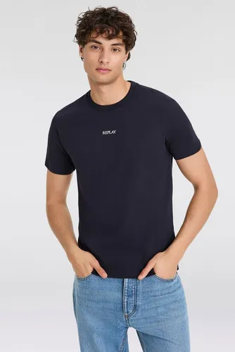 Replay T-Shirt, Gr. L, night blue - Modisches Herren-T-Shirt von Replay in Größe L. Mit stylishen Aufnäher und weichem Jersey für höchsten Tragekomfort. Ideal zum Kombinieren für jeden Anlass.