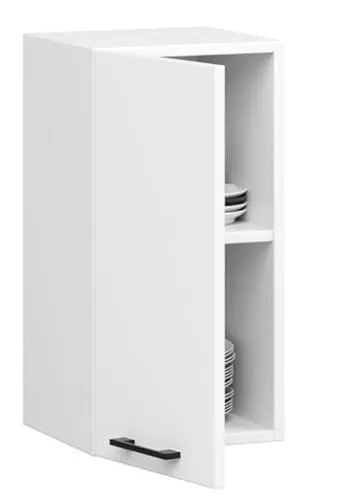 BDW - Küchenschrank Hängend - Oberschrank Küche - Weiß - 30x30x58cm, mit Griff - Küchenschränke Einzeln, Wandschrank, Küchenhängeschrank, Schmal - OLIWIA 1 STK