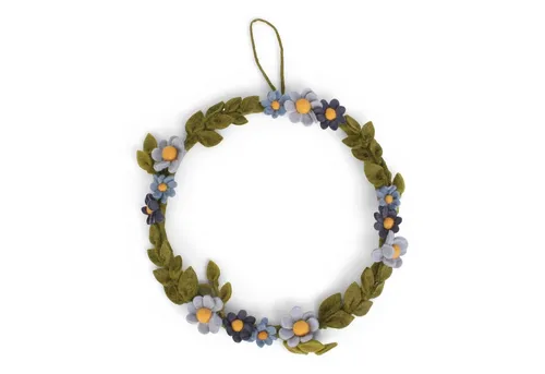 Gry & Sif Filzkranz mit blauen Anemonen von Gry & Sif