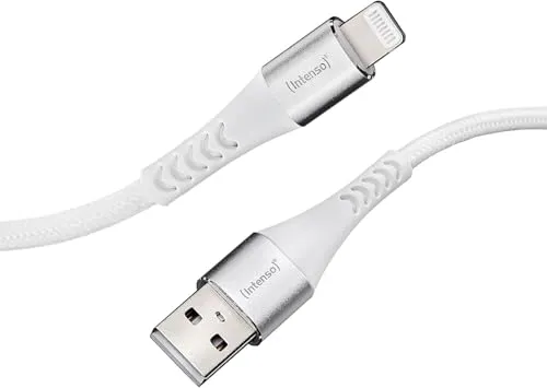 Intenso USB-Cable A315L - USB-A auf Lightning Daten- und Ladekabel, MFi-zertifiziert, 12 Watt, 1.5 Meter, verstärkter Knickschutz für sicheres Laden und schnelle Datenübertragung