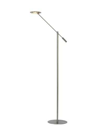 LUCIDE ANSELMO Stehlampe mit Leselampe - 1x9W LED Dimmer - Standleuchte mit höhenverstellbarer und drehbarer Leselampe, warmweißem Licht (3000K) und dimmbarer LED-Lichtquelle für individuellen Lichtkomfort.