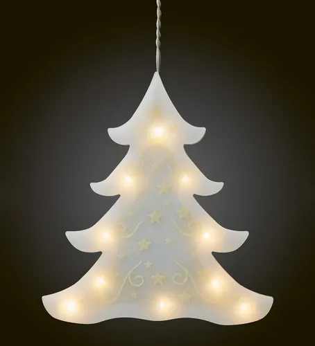 LED Stern Deko beleuchtet Weihnachten Winter 10 LED warmweiß Saugnapf Batterie