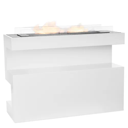Bio-Ethanol Standkamin Raumteiler 100 x 35 x 76 cm - Moderner Deko Kamin aus Metall für Innen- und Außenbereich, schafft eine gemütliche Atmosphäre ohne Rauch und Ruß.