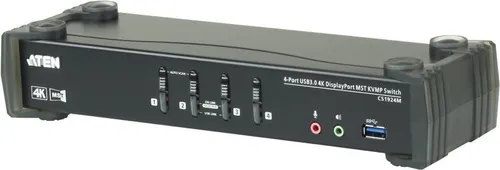 ATEN 4-Port USB 3.0 4K DisplayPort MST KVMP Switch (CS1924M) - KVM Switch für 4 Geräte mit 4K Unterstützung, ideal für effizientes Arbeiten und nahtlosen Wechsel zwischen PCs.