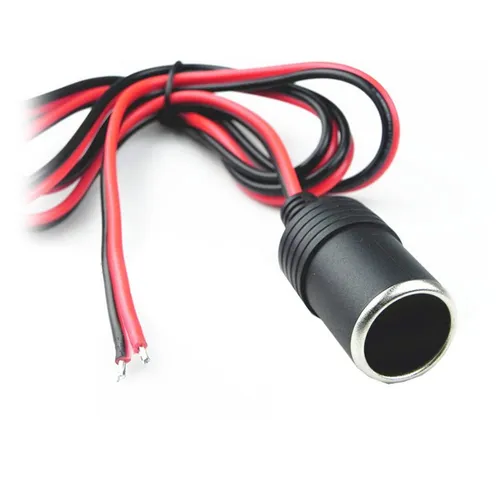 Bolwins B50C Kfz Einbau Steckdose Zigarettenanzünder Dose 12-24V Adapter Kabel Autoladekabel, + / − blanke Leitung, Zigarettenanzünder Dose (30 cm), Zigarettenanzünderdose 12–24V für KFZ & LKW, Einbau-Steckdose