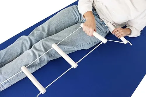 PEPE Mobility Bettleiter Aufstehhilfe für Senioren, Strickleiter Weiß | Aufrichthilfe mit 4 Haltegriffen aus robustem Nylonseil, Individuell verstellbar, Für Einzelbetten und Doppelbetten