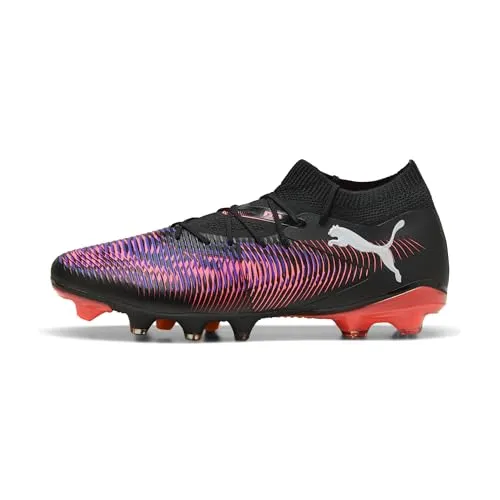 PUMA Unisex Future 8 Match FG/AG Fussballschuh - Black White-Glowing RED, 44.5 EU - Innovativer Fußballschuh mit GripControl-Technologie und leichtem Mesh-Obermaterial für optimalen Ballkontakt und Komfort auf dem Platz.