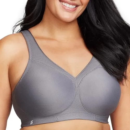 Sport-BH GLAMORISE Damen, Gr. 90, Cup D, anthrazit