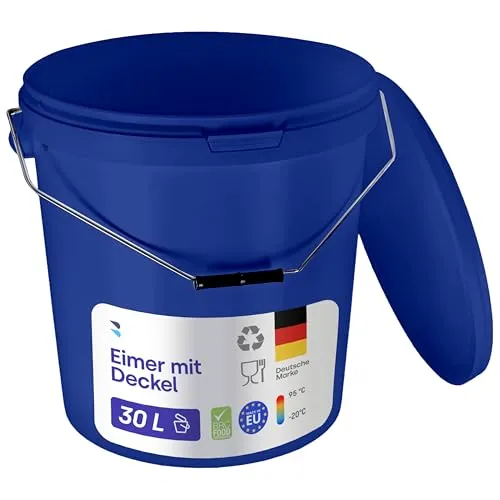 BenBow Eimer mit Deckel 30l blau 10x 30 Liter in blau von BENBOW