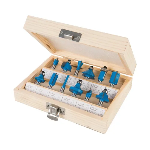 Silverline 1/4-Zoll-Hartmetall-Fräser Set, 12-tlg.