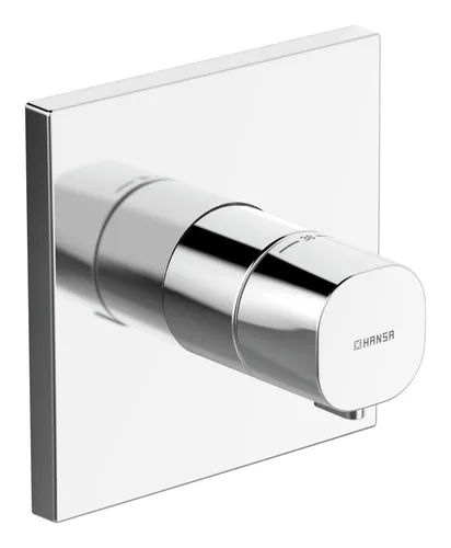 Hansa Hansaliving Fertigmontageset mit Brause-Thermostat - Wannen- & Duscharmaturen, schraubenlose Rosette für einfache Installation und elegantes Design.