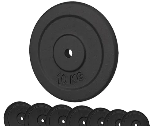 G5 HT SPORT Hantelscheiben aus Gusseisen Ø 25 mm für Fitnessstudio und Home Gym von 0,5 bis 20 kg für Hanteln und Langhanteln (1 x 10 kg)…