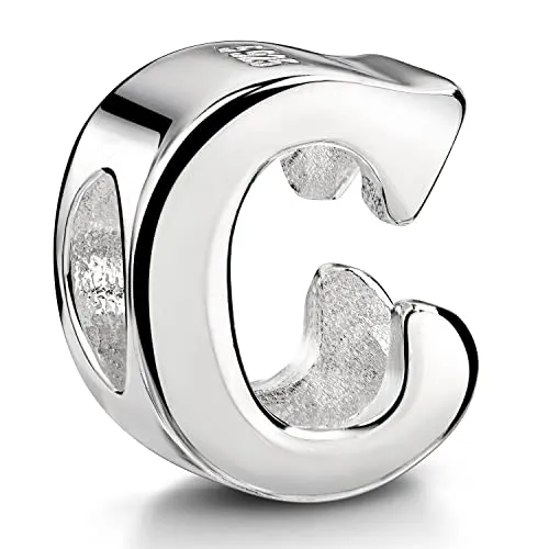 Materia Beads Alphabet Charms Anhänger Silber 925 Buchstabe C hochglanz #1382