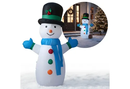 Sarcia.eu Weihnachtsfigur AUFBLASBAR Schneemann LED Figur Gartendeko 120 cm GROß