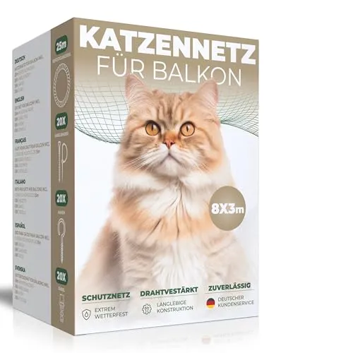 WOOWOOD Katzennetz für Balkon [Ohne Bohren] von WOOWOOD