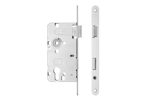 SO-TECH® Einsteckschloss Türschloss wahlweise Buntbart, WC oder Profilzylinder, Links, für Profilzylinder PZ, Dornmaß 55, St. 20r, 4150009