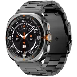 Metall Armband für Samsung Galaxy Watch Ultra 47mm - Schwarz - Hochwertiges Titanlegierung Armband, wasser- und schweißfest, ideal für Alltag und besondere Anlässe. Leicht verstellbar für optimalen Tragekomfort.